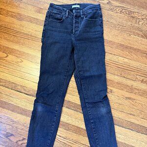 Good American Good Legs Straight Jean Black Sz 0